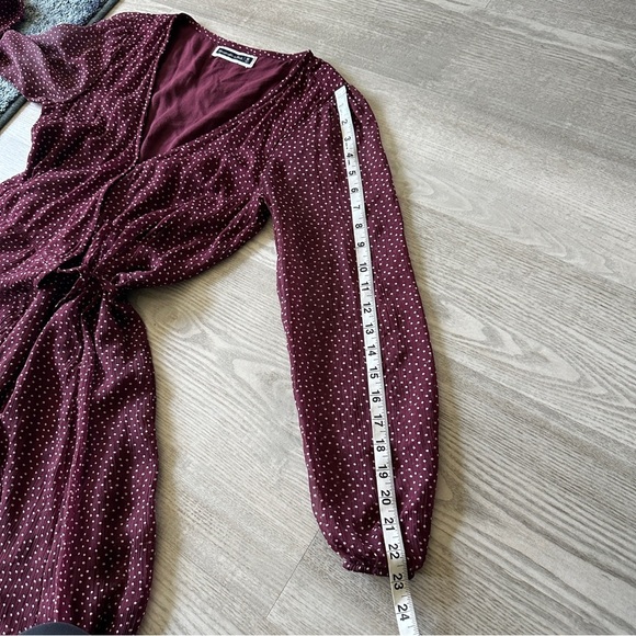 Abercrombie & Fitch Red Polka Dot Wrap Mini Dress Medium - Picture 12 of 12